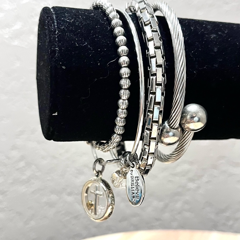 Silver Plate Bracelet set of 4